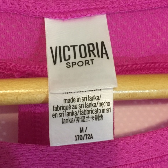 Victoria's Secret Sport Racerback Mesh Tee Medium Pink Short Sleeve Cutout Back - Picture 4 of 7